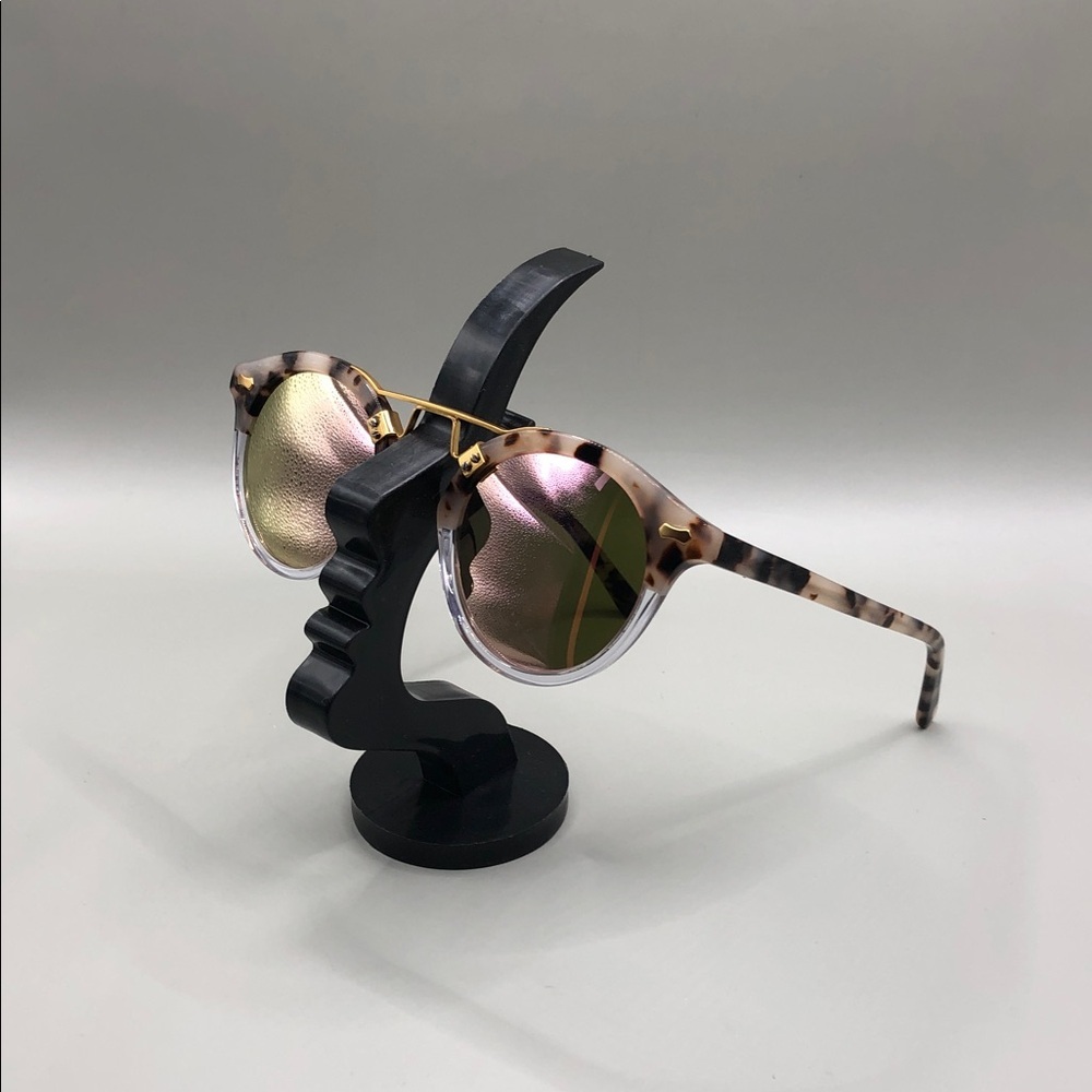 Carfia CA5395 C04 Polarized Tortoise Pink Mirror Round Sunglasses Polarized
